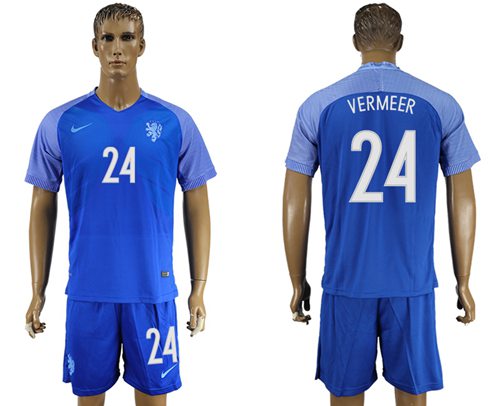 Holland #24 Vermeer Away Soccer Country Jersey