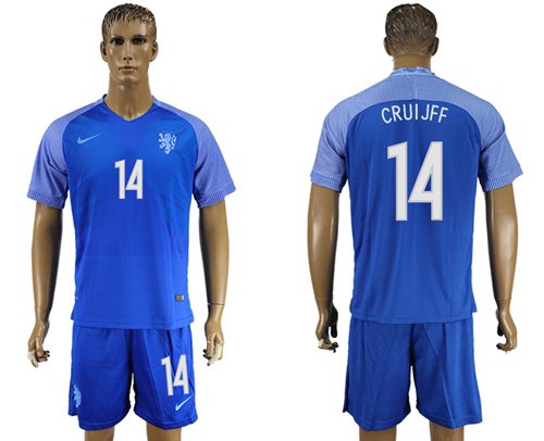 Holland #14 Cruijff Away Soccer Country Jersey