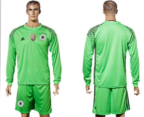 Germany Blank Green Goalkeeper Long Sleeves Soccer Country Jersey