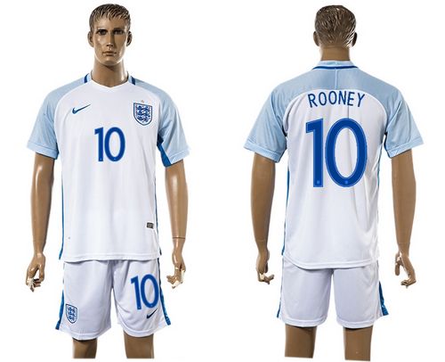 England #10 Rooney Home Soccer Country Jersey