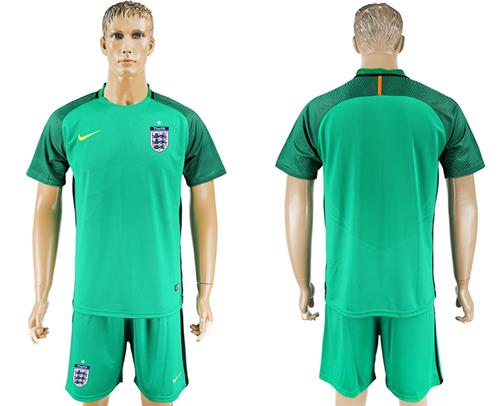 England Blank Green Goalkeeper Soccer Country Jersey