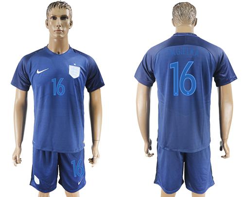 England #16 Jagielka Away Soccer Country Jersey