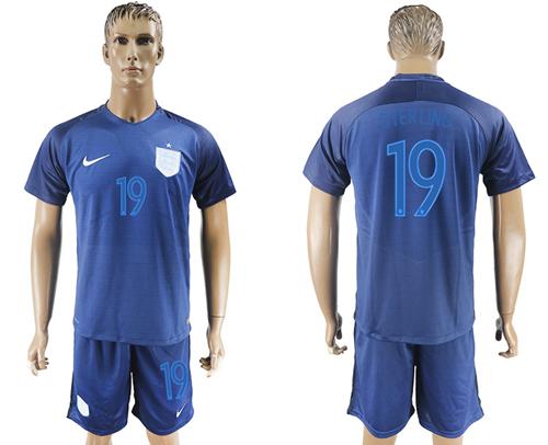 England #19 Sterling Away Soccer Country Jersey