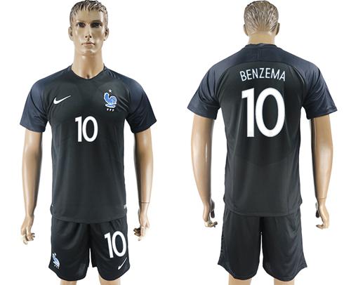 France #10 Benzema Away Soccer Country Jersey