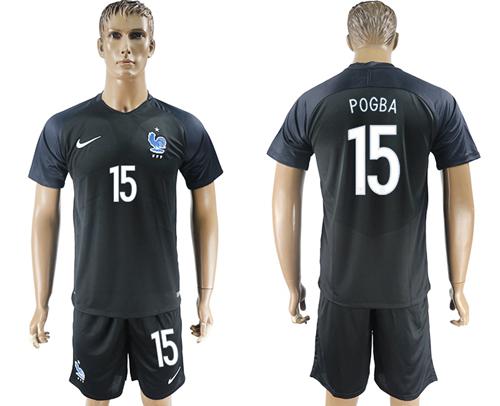 France #15 Pogba Away Soccer Country Jerseys