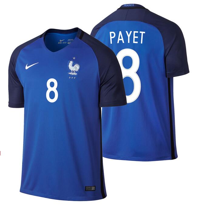 France #8 Payet Home Soccer Country Jersey