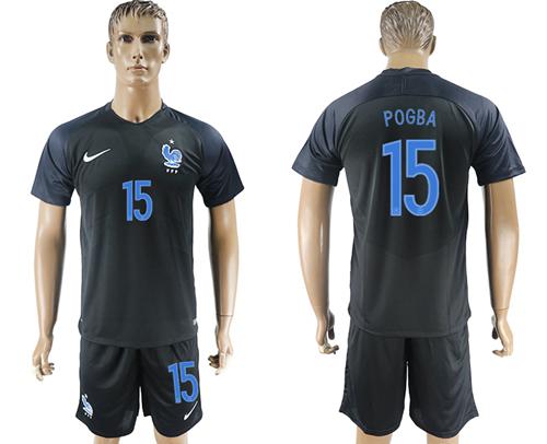 France #15 Pogba Away Soccer Country Jersey