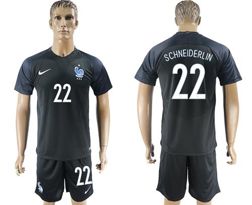 France #22 Schneiderlin Away Soccer Country Jersey