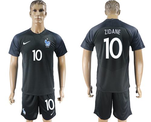 France #10 Zidane Away Soccer Country Jersey