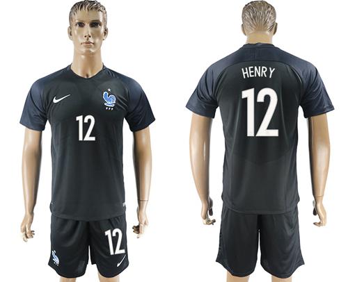 France #12 Henry Away Soccer Country Jersey