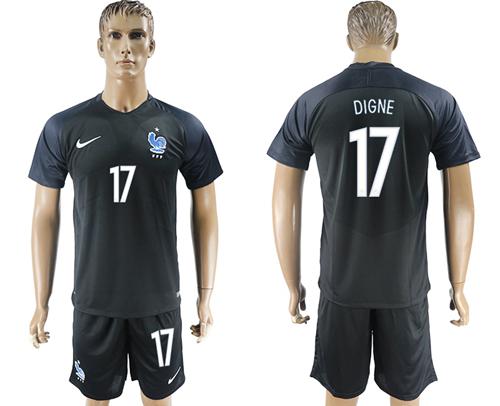 France #17 Digne Away Soccer Country Jersey