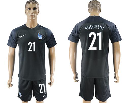 France #21 Koscielny Away Soccer Country Jersey