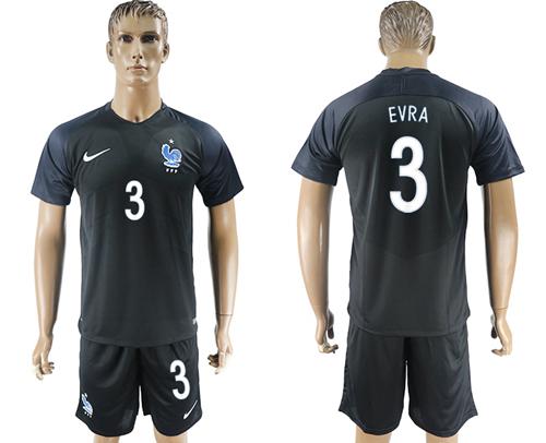 France #3 Evra Away Soccer Country Jersey