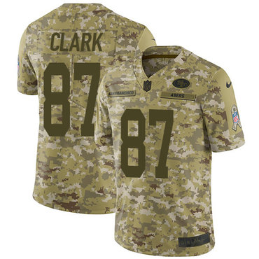 Nike 49ers #87 Dwight Clark Camo Men's Stitched NFL Limited 2018 Salute To Service Jersey