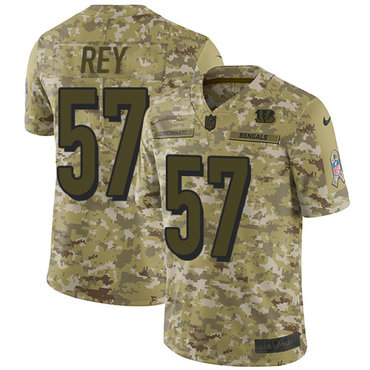 Nike Bengals #57 Vincent Rey Camo Men's Stitched NFL Limited 2018 Salute To Service Jersey