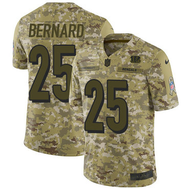 Nike Bengals #25 Giovani Bernard Camo Men's Stitched NFL Limited 2018 Salute To Service Jersey