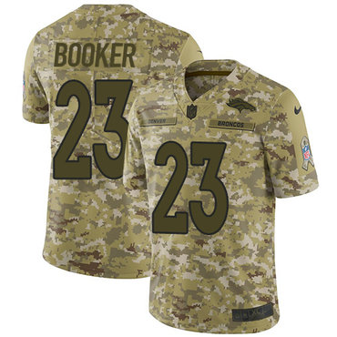 Nike Broncos #23 Devontae Booker Camo Men's Stitched NFL Limited 2018 Salute To Service Jersey