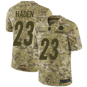 Nike Steelers #23 Joe Haden Camo Men's Stitched NFL Limited 2018 Salute To Service Jersey