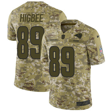 Nike Rams #89 Tyler Higbee Camo Men's Stitched NFL Limited 2018 Salute To Service Jersey