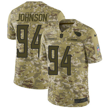 Nike Titans #94 Austin Johnson Camo Men's Stitched NFL Limited 2018 Salute To Service Jersey