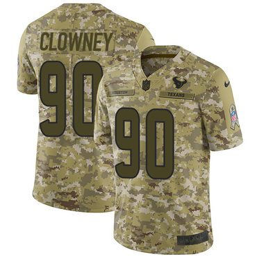 Nike Texans #90 Jadeveon Clowney Camo Men's Stitched NFL Limited 2018 Salute To Service Jersey