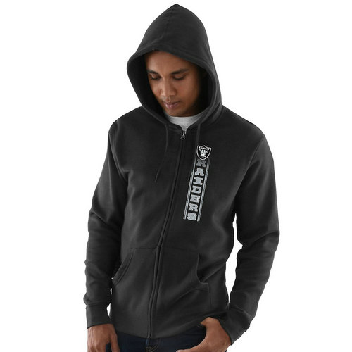 Oakland Raiders Hook and Ladder Full-Zip Hoodie - Black