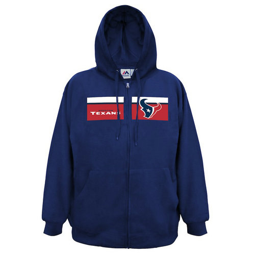 Houston Texans Majestic Big & Tall Touchback Full-Zip Hoodie - Navy