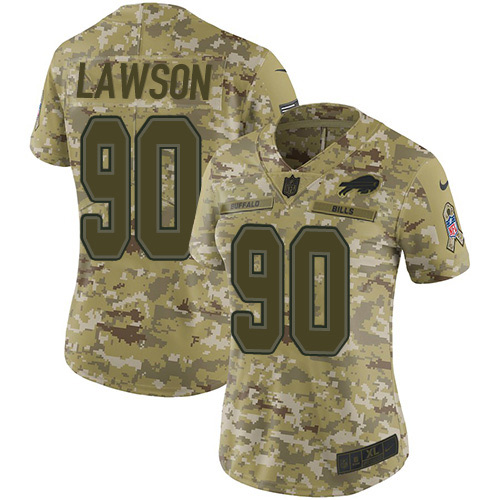 Nike Bills #90 Shaq Lawson Camo Women's Stitched NFL Limited 2018 Salute to Service Jersey