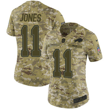 Nike Bills #11 Zay Jones Camo Women's Stitched NFL Limited 2018 Salute to Service Jersey