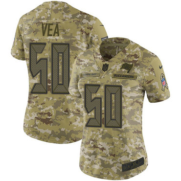 Nike Buccaneers #50 Vita Vea Camo Women's Stitched NFL Limited 2018 Salute to Service Jersey