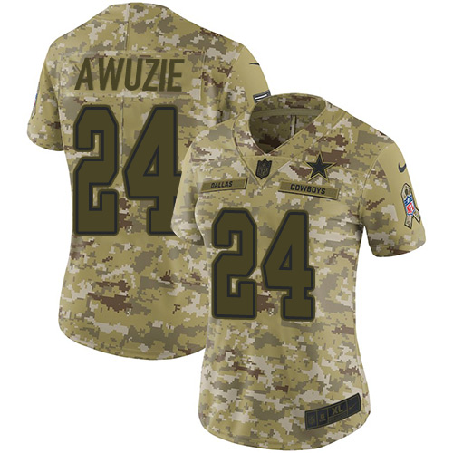 Nike Cowboys #24 Chidobe Awuzie Camo Women's Stitched NFL Limited 2018 Salute to Service Jersey