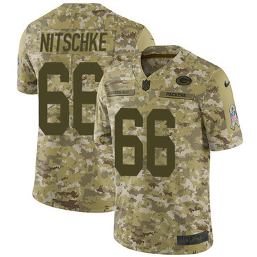 Nike Packers #66 Ray Nitschke Camo Men's Stitched NFL Limited 2018 Salute To Service Jersey