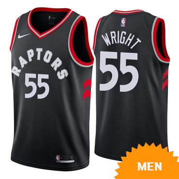 Men's Nike Toronto Raptors #55 Delon Wright Black Statement Edition Swingman Jersey