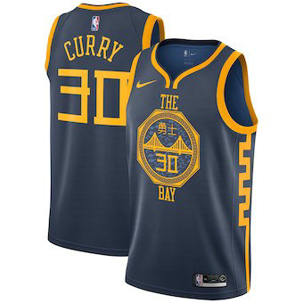 Men's Golden State Warriors #30 Stephen Curry Nike Navy 2019 Swingman City Edition Jersey