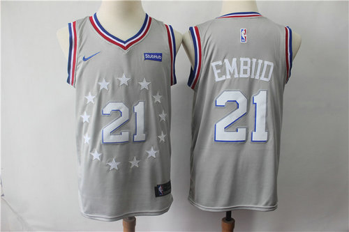 Nike 76ers #21 Joel Embiid 2018-19 City Edition Nike Swingman Jersey