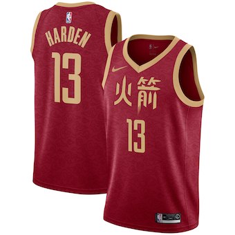 Men's Houston Rockets #13 James Harden Nike Red 2018-19 City Edition Swingman Jersey