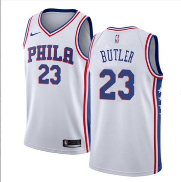 Men's Philadelphia 76ers #23 Jimmy Butler Cream NEW White Jersey