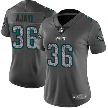 Women's Nike Philadelphia Eagles #36 Jay Ajayi Gray Static NFL Vapor Untouchable Game Jersey