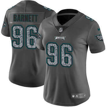 Women's Nike Philadelphia Eagles #96 Derek Barnett Gray Static NFL Vapor Untouchable Game Jersey