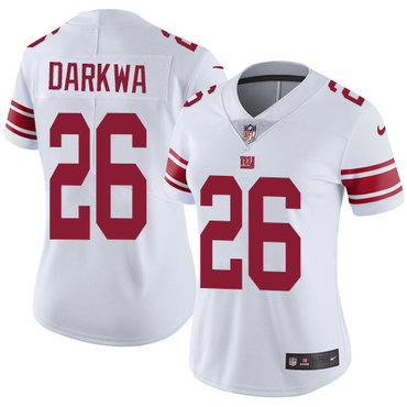 Women's Nike New York Giants #26 Orleans Darkwa White Stitched NFL Vapor Untouchable Limited Jersey