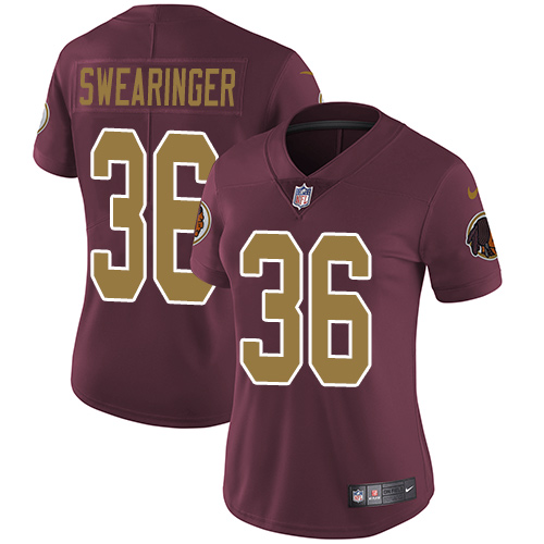 Women's Nike Washington Redskins #36 D.J. Swearinger Burgundy Red Alternate Stitched NFL Vapor Untouchable Limited Jersey