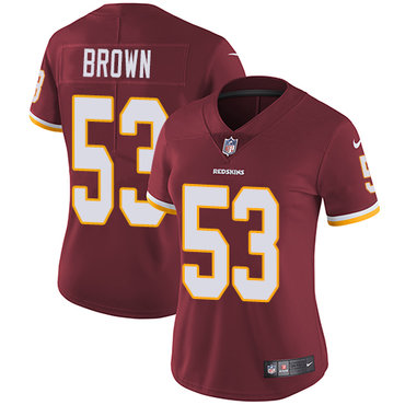 Women's Nike Washington Redskins #53 Zach Brown Burgundy Red Team Color  Stitched NFL Vapor Untouchable Limited Jersey