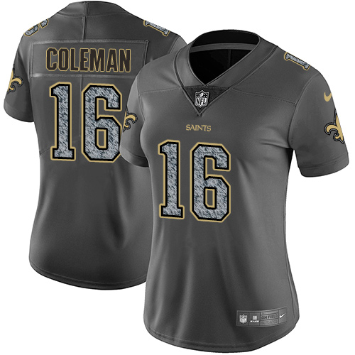 Women's Nike New Orleans Saints #16 Brandon Coleman Gray Static NFL Vapor Untouchable Game Jersey