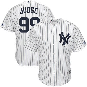 Men's New York Yankees Aaron Judge Majestic Home White Home Official Cool Base Player Jersey