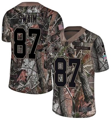 Nike Cowboys 87 Geoff Swaim Camo Men's Stitched NFL Limited Rush Realtree Jersey