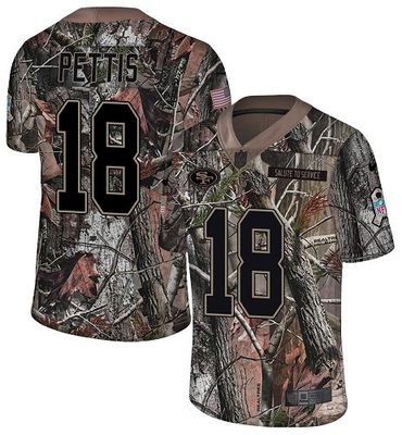 Nike 49ers #18 Dante Pettis Camo Men's Stitched NFL Limited Rush Realtree Jersey