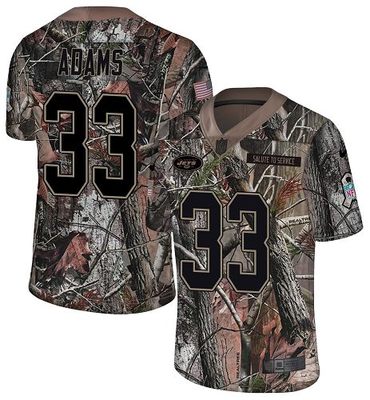 Nike Jets #33 Jamal Adams Camo Men's Stitched NFL Limited Rush Realtree Jersey