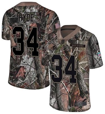 Nike Browns #34 Carlos Hyde Camo Men's Stitched NFL Limited Rush Realtree Jersey