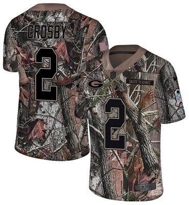 Nike Packers #2 Mason Crosby Camo Men's Stitched NFL Limited Rush Realtree Jersey