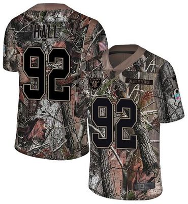 Nike Raiders #92 P.J. Hall Camo Men's Stitched NFL Limited Rush Realtree Jersey